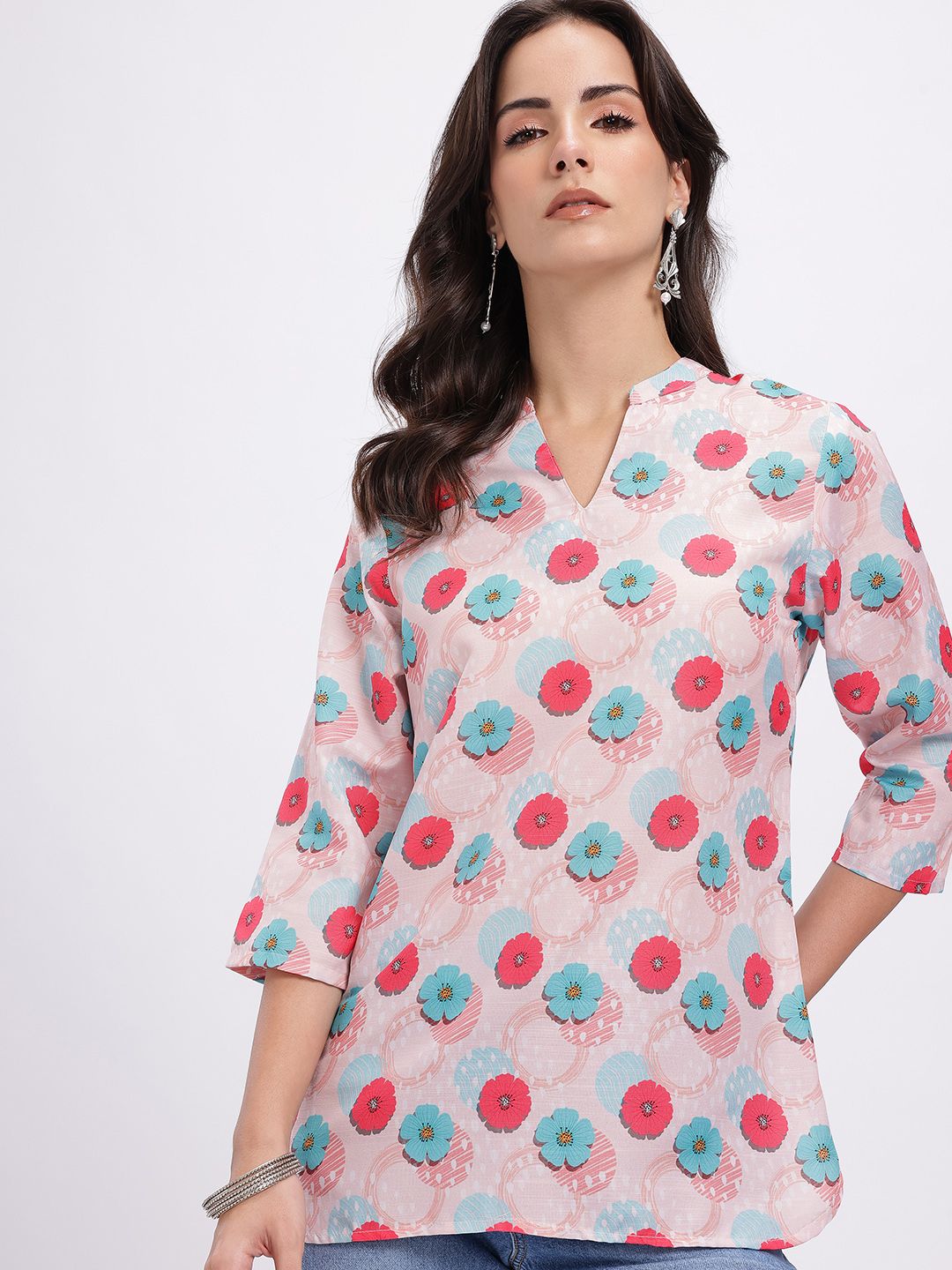Anouk Rustic Floral Printed Mandarin Collar Straight Kurti-picture-19