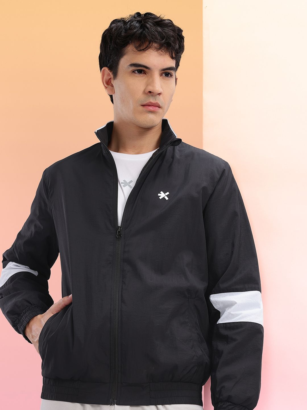 HRX by Hrithik Roshan Mock Collar Bomber-image-11
