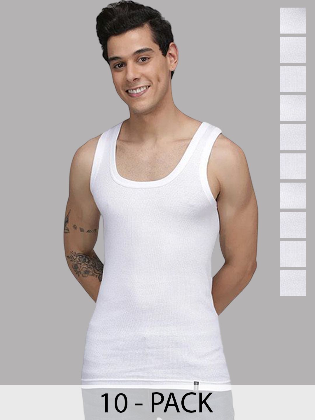 Sporto by Macho Men Pack Of 10 Pure Cotton Undershirt Innerwear Vests-picture-47