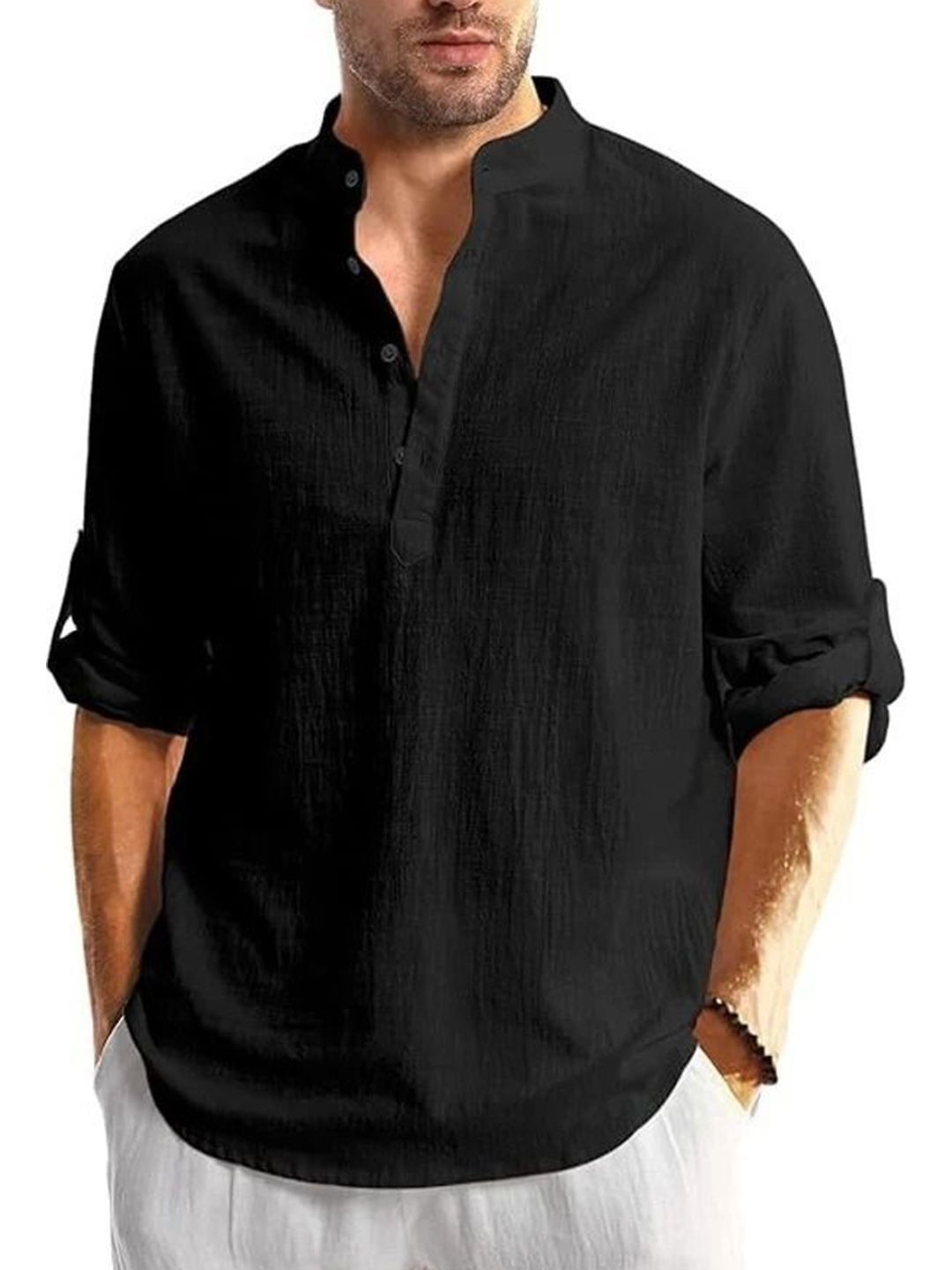 AMRIT TOP WEAR Men Solid Daily Cotton Straight Kurta-picture-36
