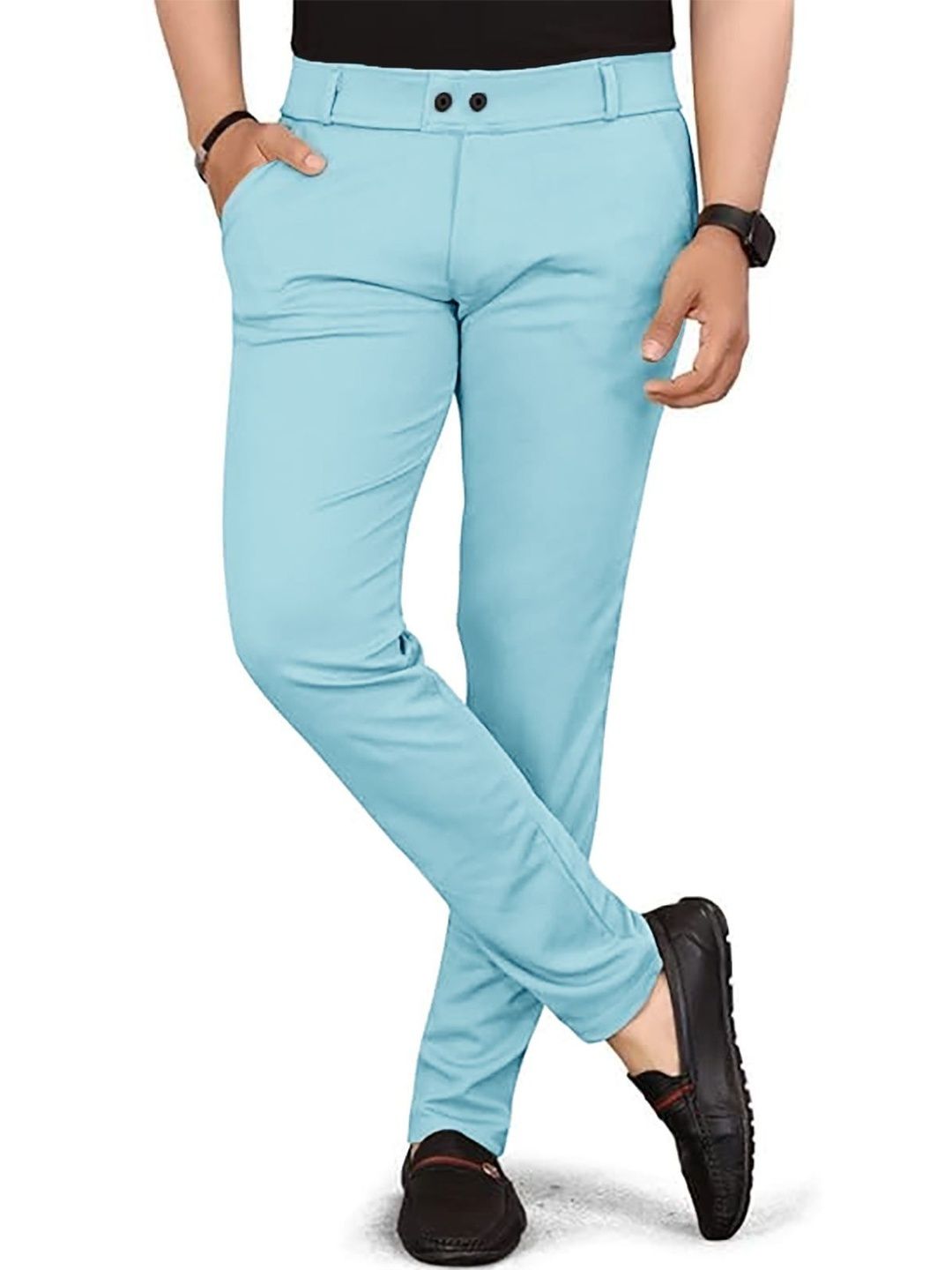 COMBRAIDED Men Slim Fit Mid Rise Trousers-picture-41