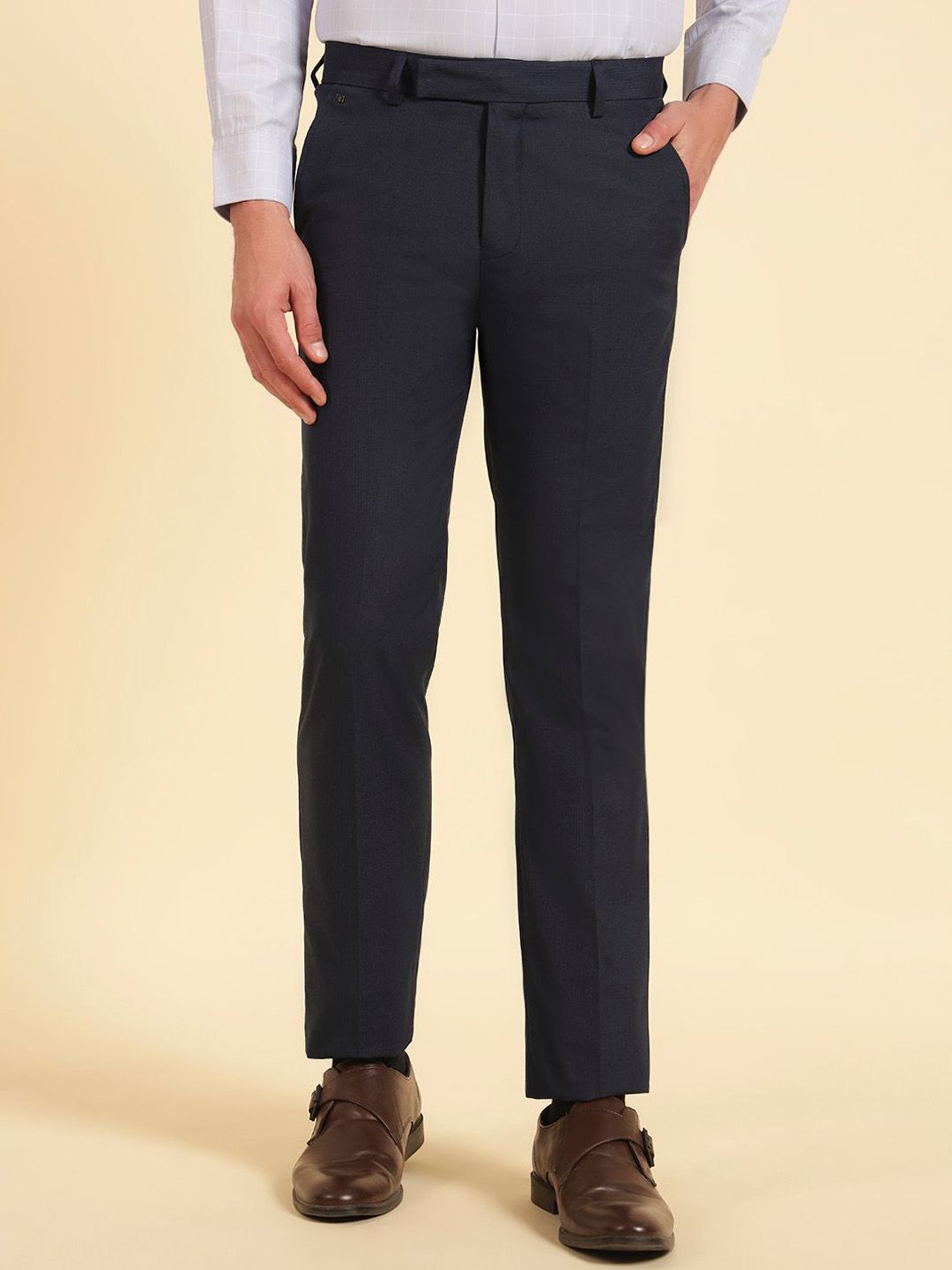 Cantabil Men Comfort Slim Fit Formal Trousers-picture-20
