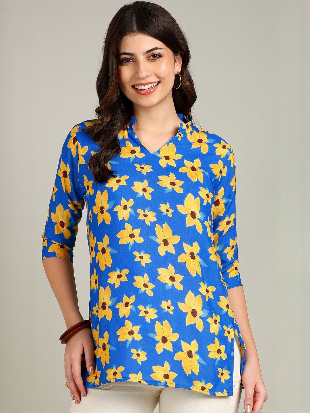 Moda Rapido Women Cotton Blend Printed A-Line Kurtis-picture-42