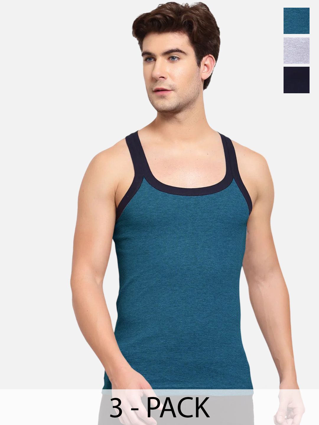 Sporto by Macho Men Pack Of 3 Pure Cotton Gym Vest Vests-picture-5