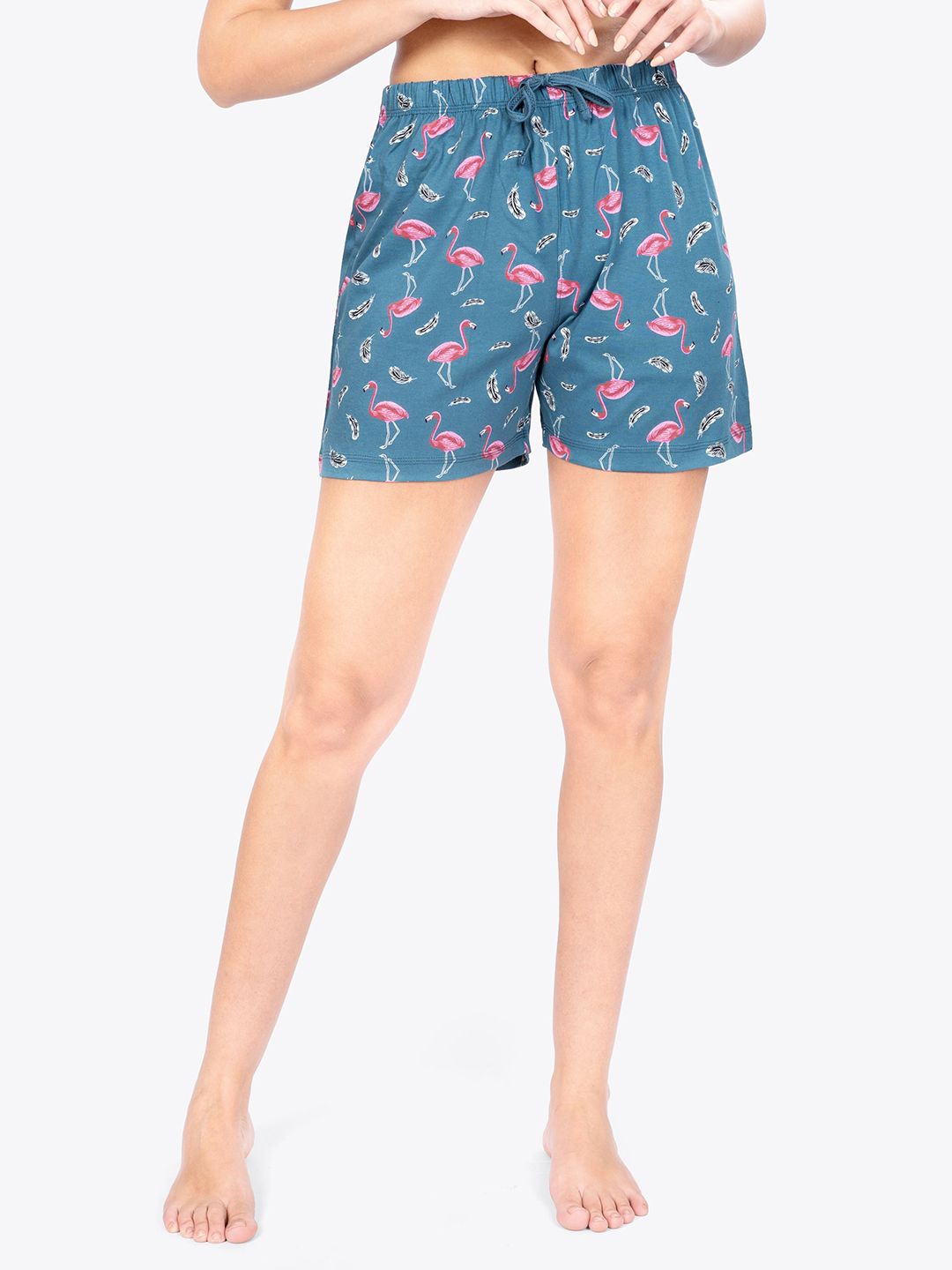 ariel Women Printed Pure Cotton Mid-Rise Lounge Shorts-image-19