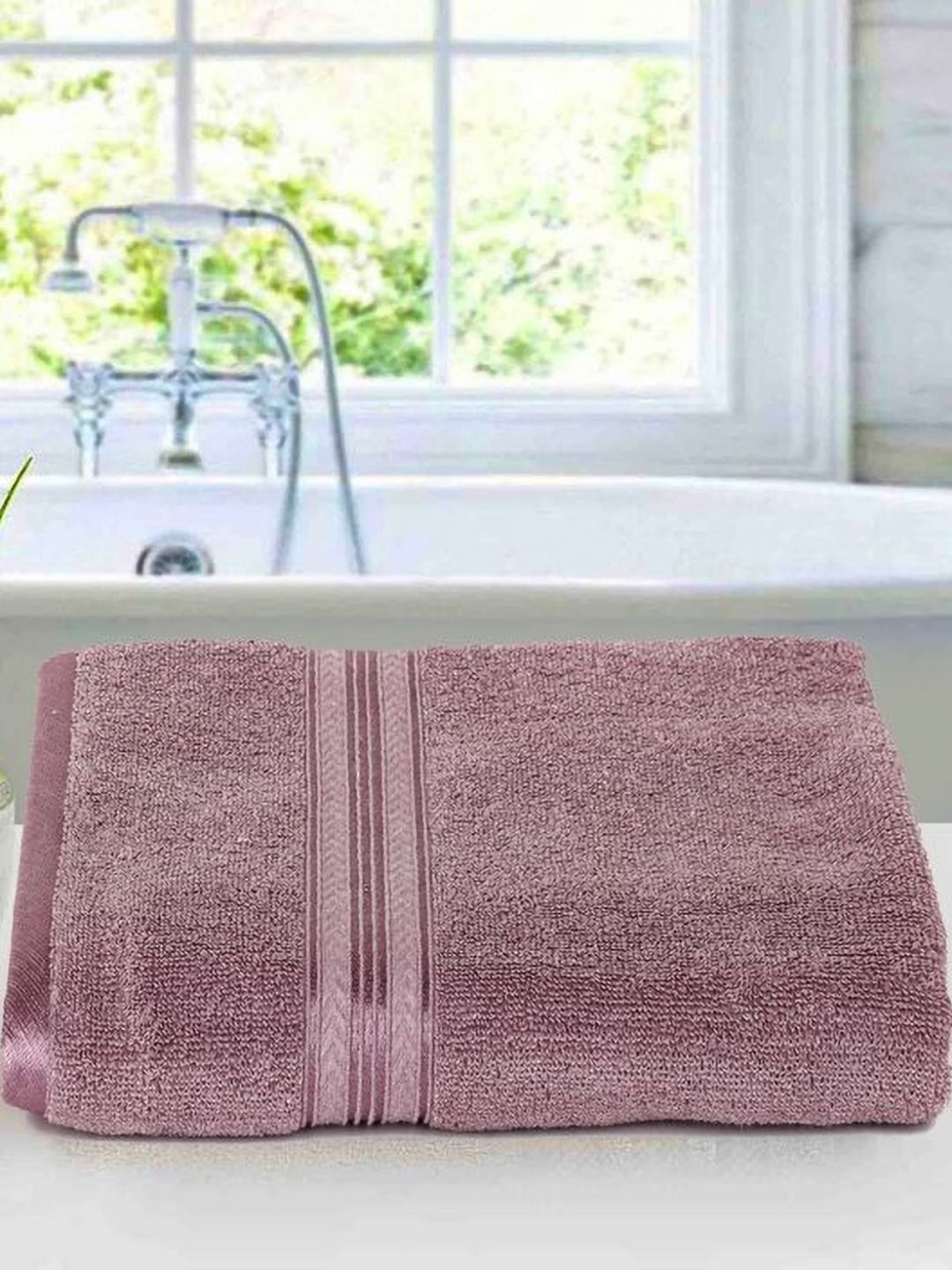 Satisfyn Mauve Pure Cotton 420 GSM Bath Towel-image-30