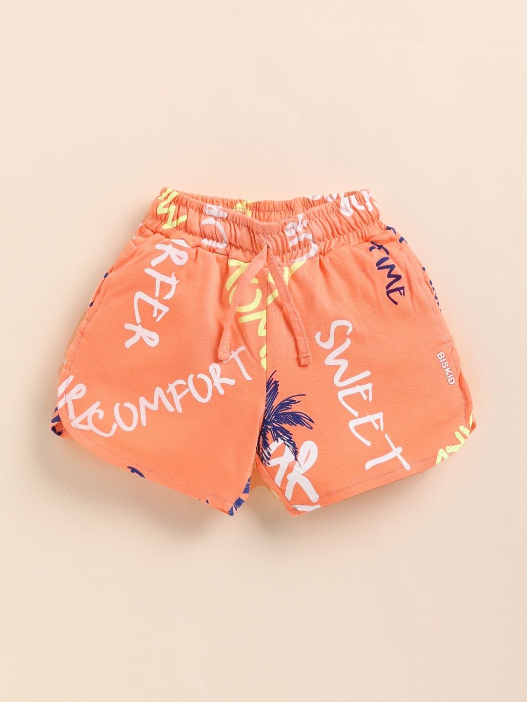 Biskid Girls Orange Cotton Printed Capris-picture-56