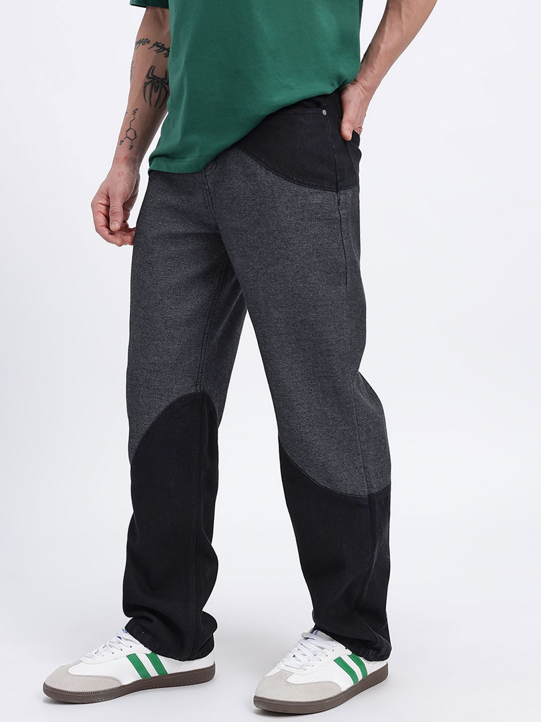 glitchez Men Mid-Rise Colourblocked Baggy Jeans-picture-32