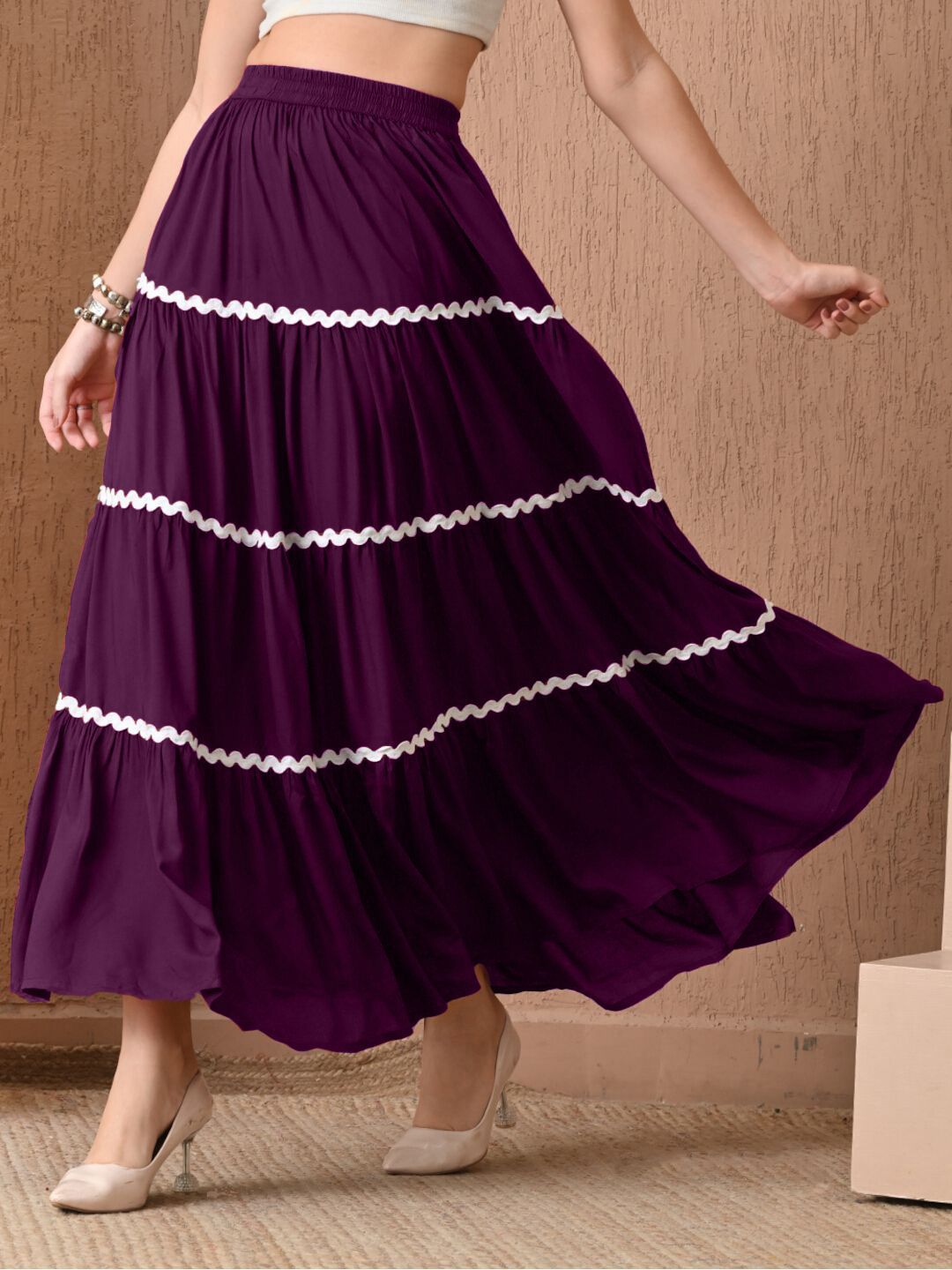 PTVIZE Women Polyester Solid A-Line Skirts-picture-26