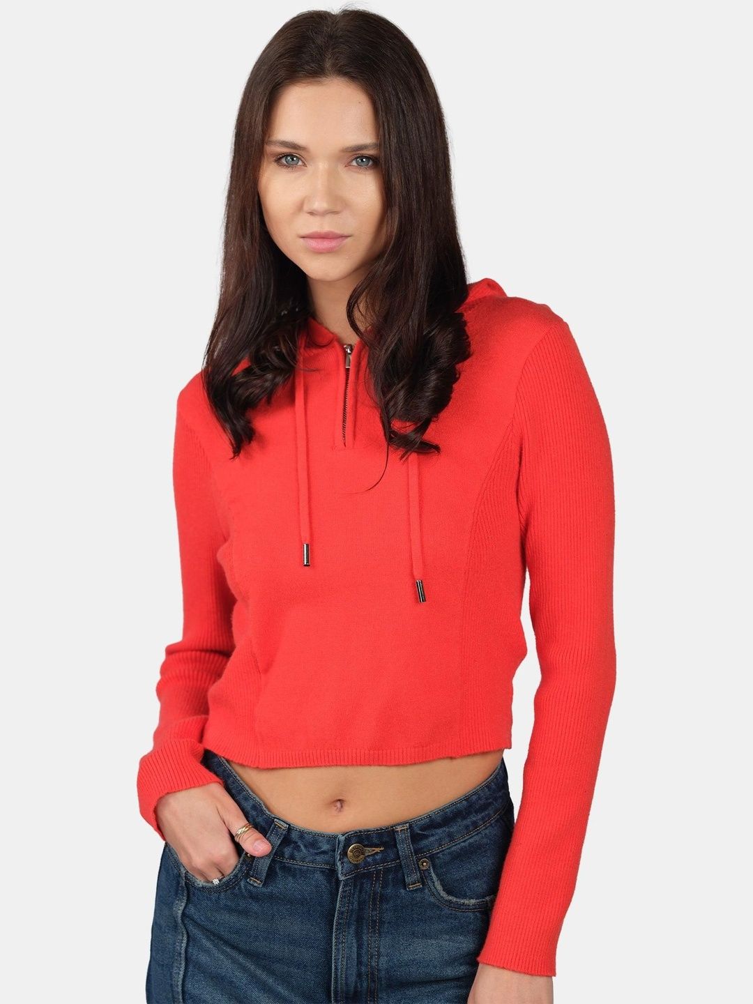 Virgio Viscose Half Zip Slim Fit Knit Hoodie-picture-19