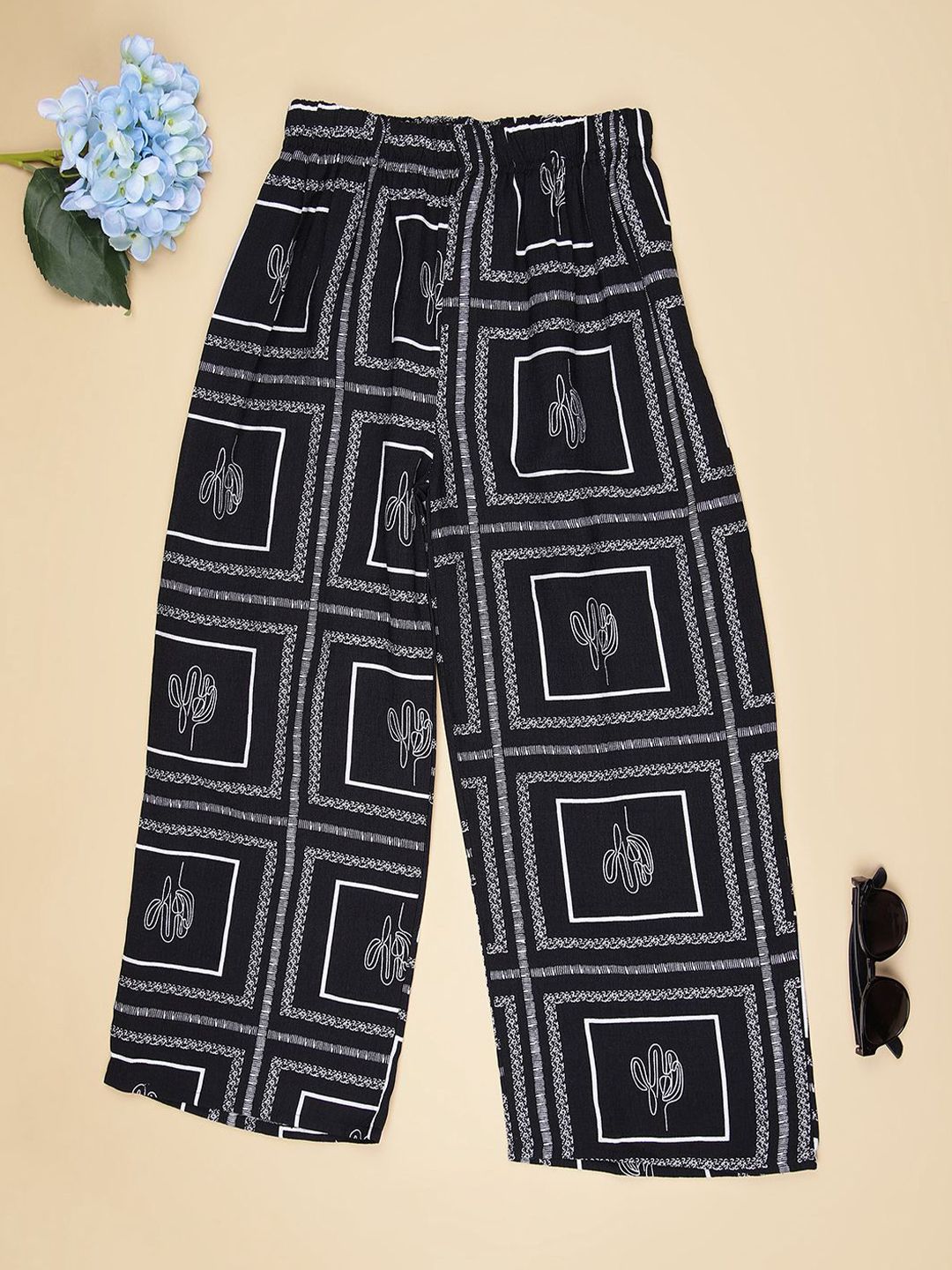 V-Mart Girls Geometric Printed Flared Palazzos-image-31