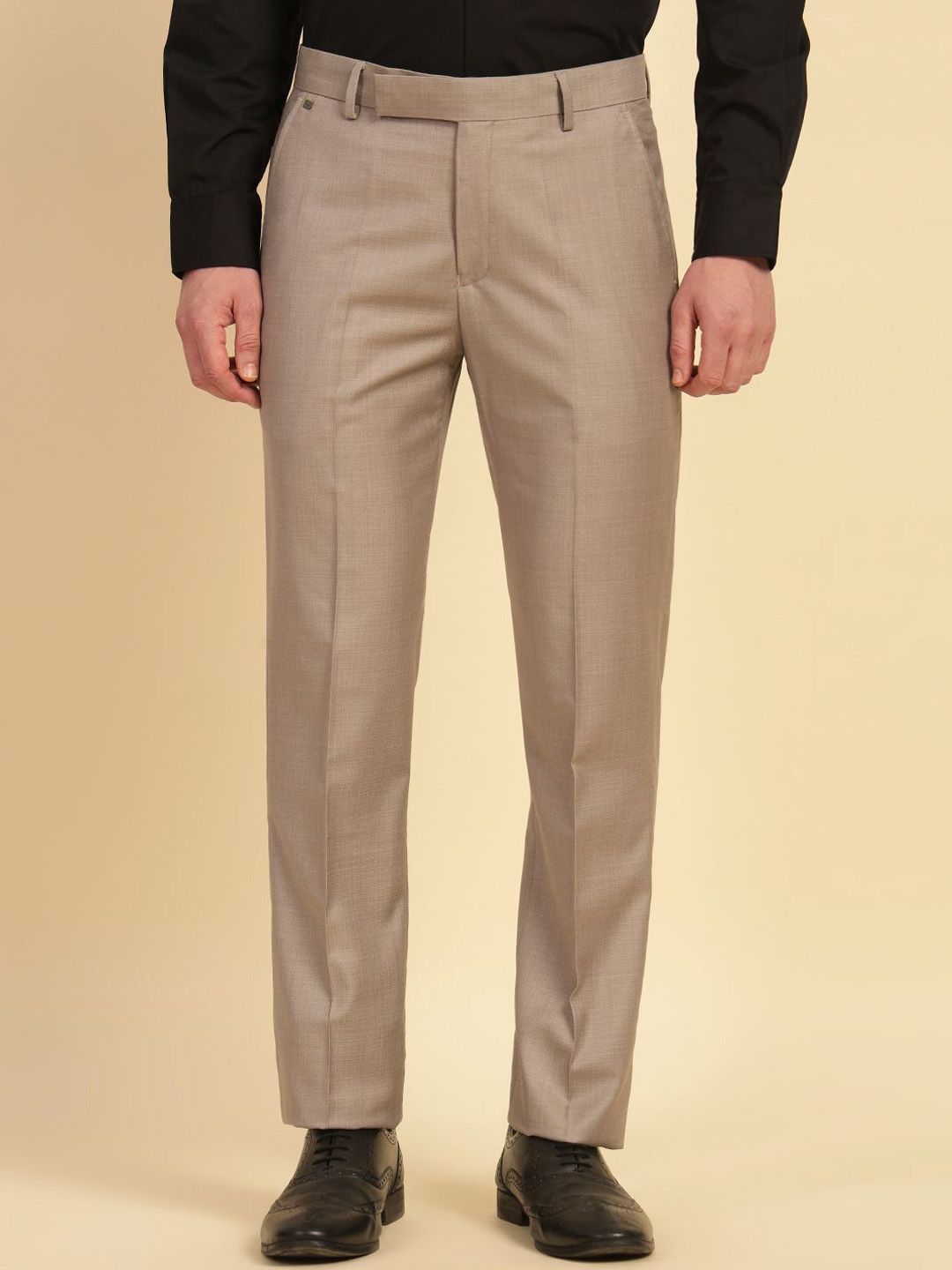 Cantabil Men Comfort Regular Fit Mid-Rise Formal Trousers-picture-11