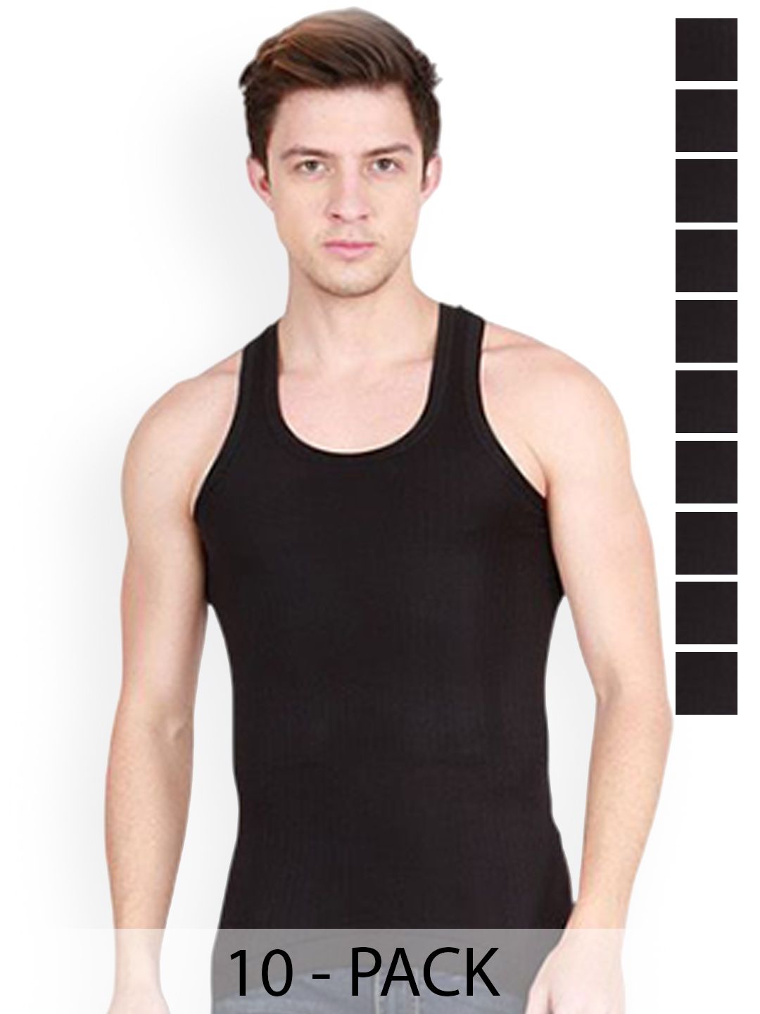 Sporto by Macho Men Pack Of 10 Cotton Solid Undershirt Innerwear Vests-picture-20