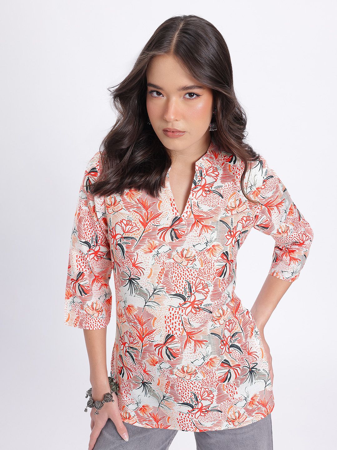 Anouk Rustic Floral Printed Kurti-image-32