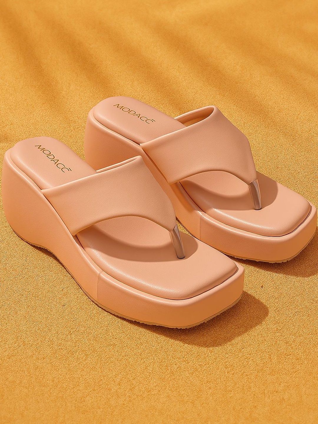 MOSAC Women Pink Solid Synthetic Leather Platform Heels-picture-31