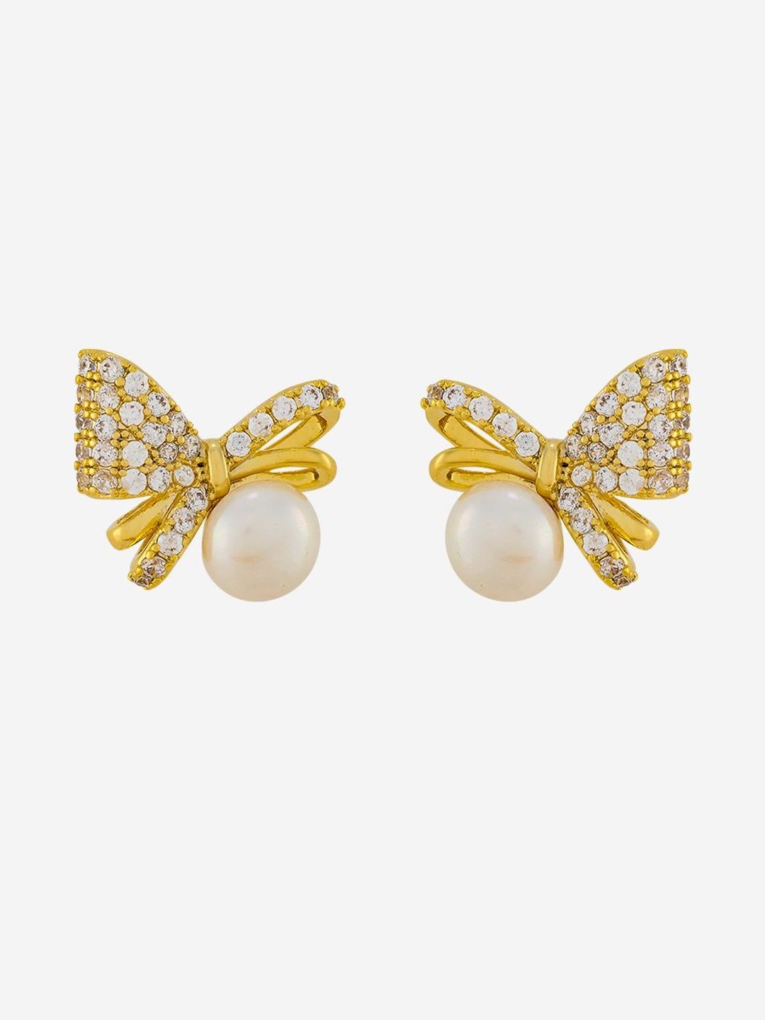 Kushal's Fashion Jewellery Gold-Plated Zircon Studded Classic Studs-picture-18