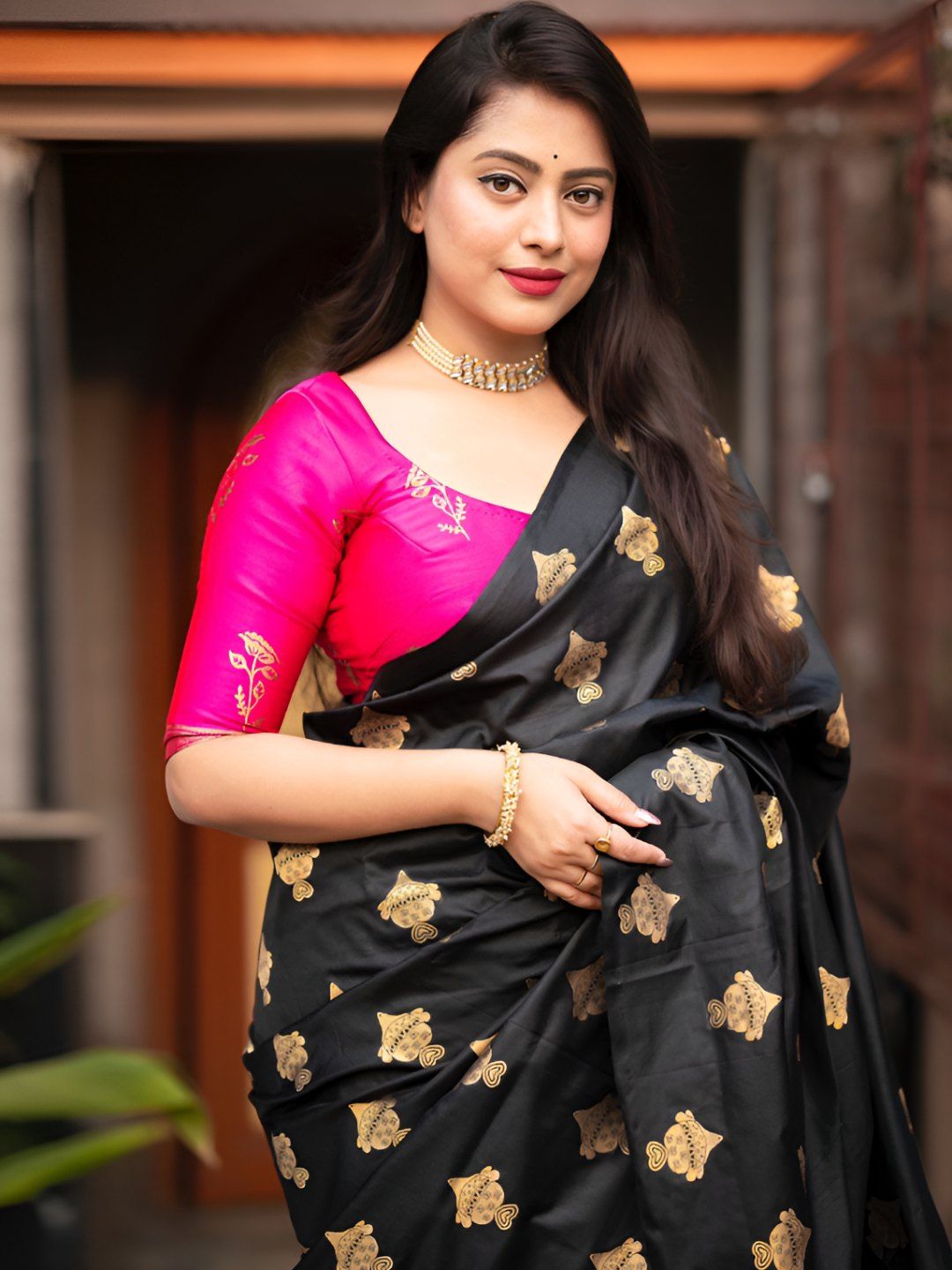 Vastravatika Ethnic Motifs Zari Art Silk Designer Kanjeevaram Saree-picture-18