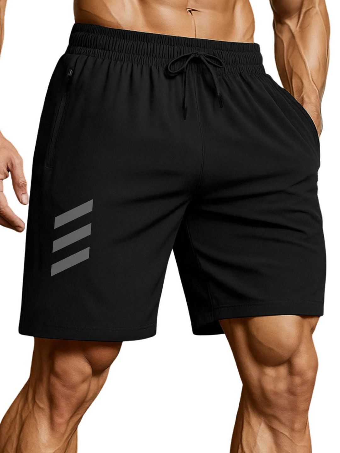 3Colors Men Low-Rise Running Sports Shorts-image-19