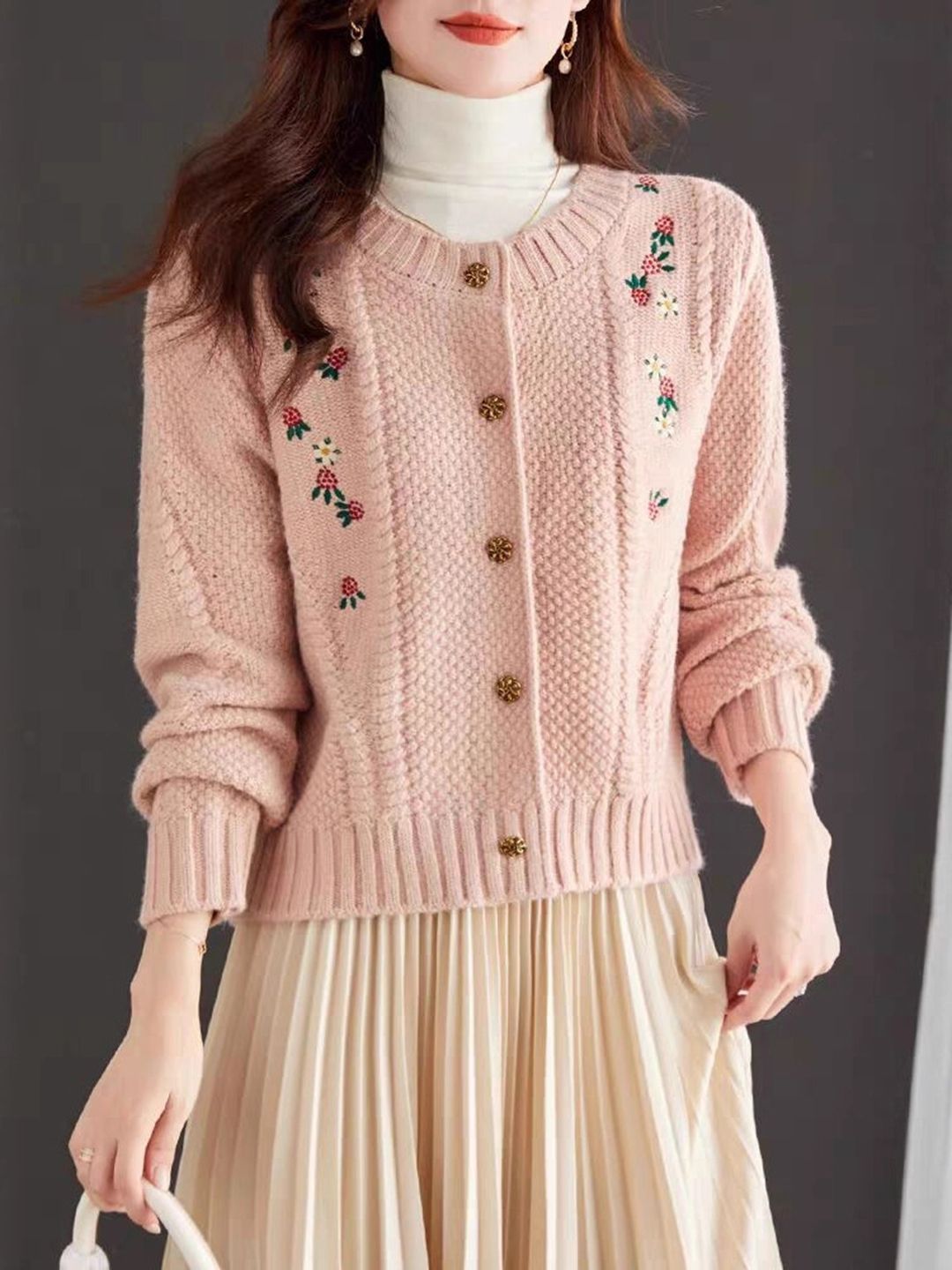 bebe Women Self Design Cardigan-picture-16