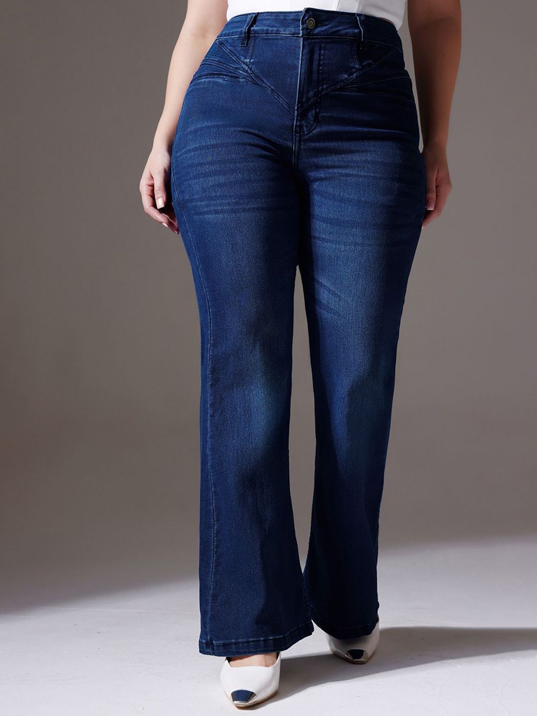 Miss Chase A+ Women Bootcut High-Rise Light Fade Stretchable Jeans-picture-31