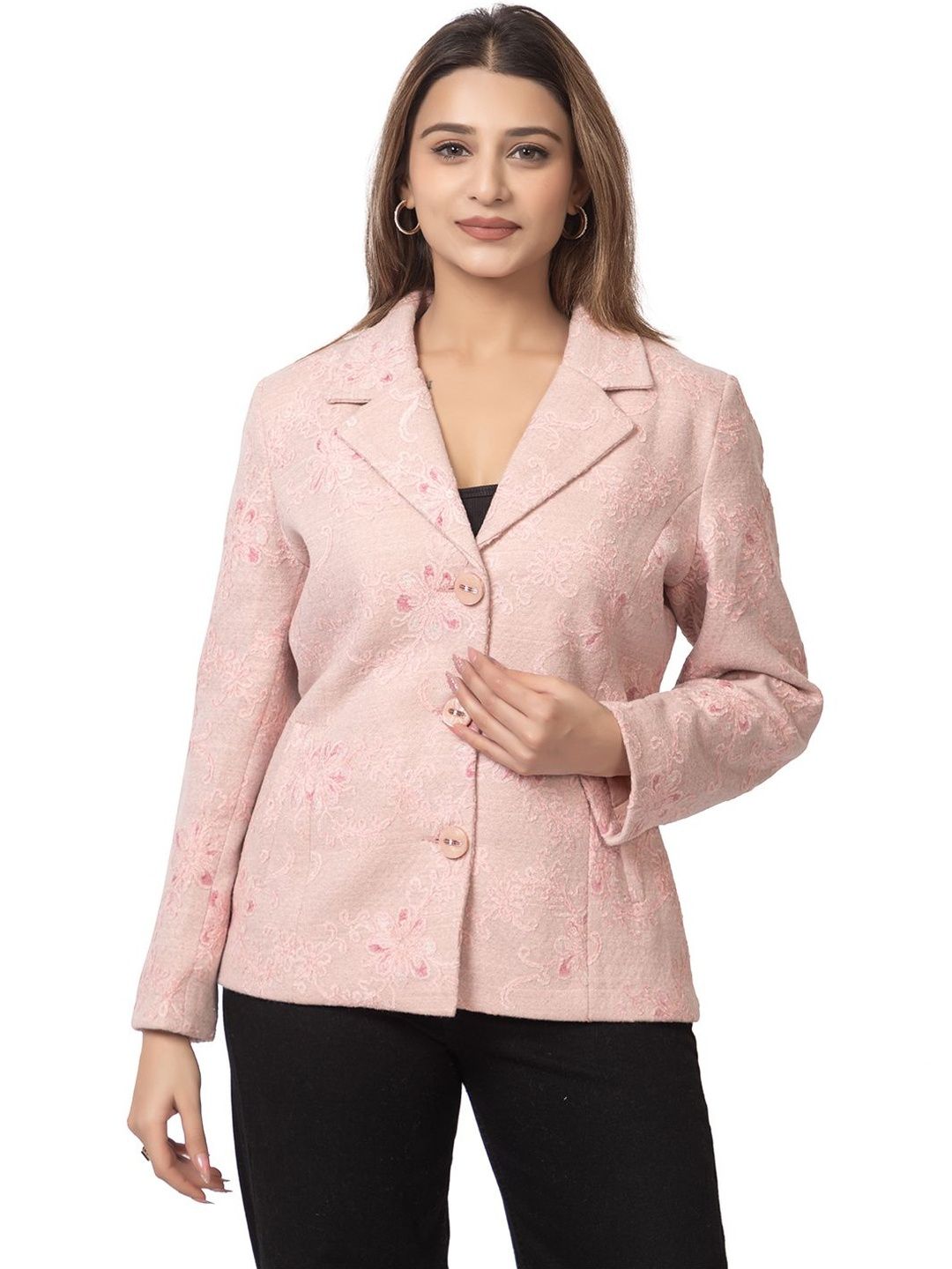 DressBerry Women Pink Stylish Winter Blazer-picture-41