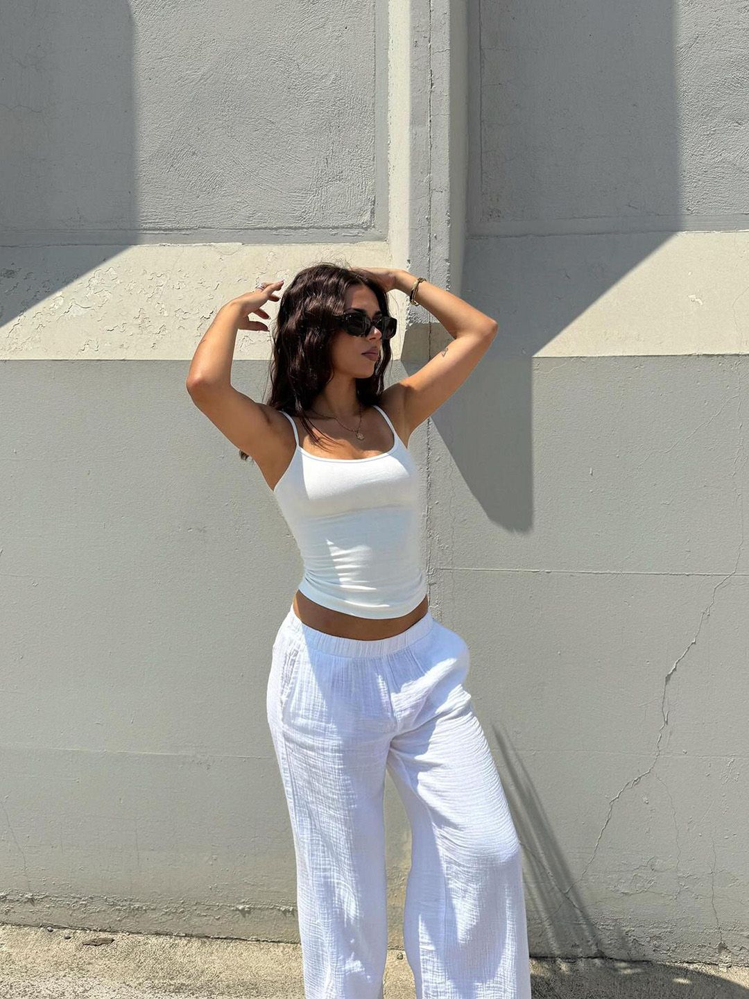 Bershka Round Neck Shoulder Straps Tank Crop Top-picture-31
