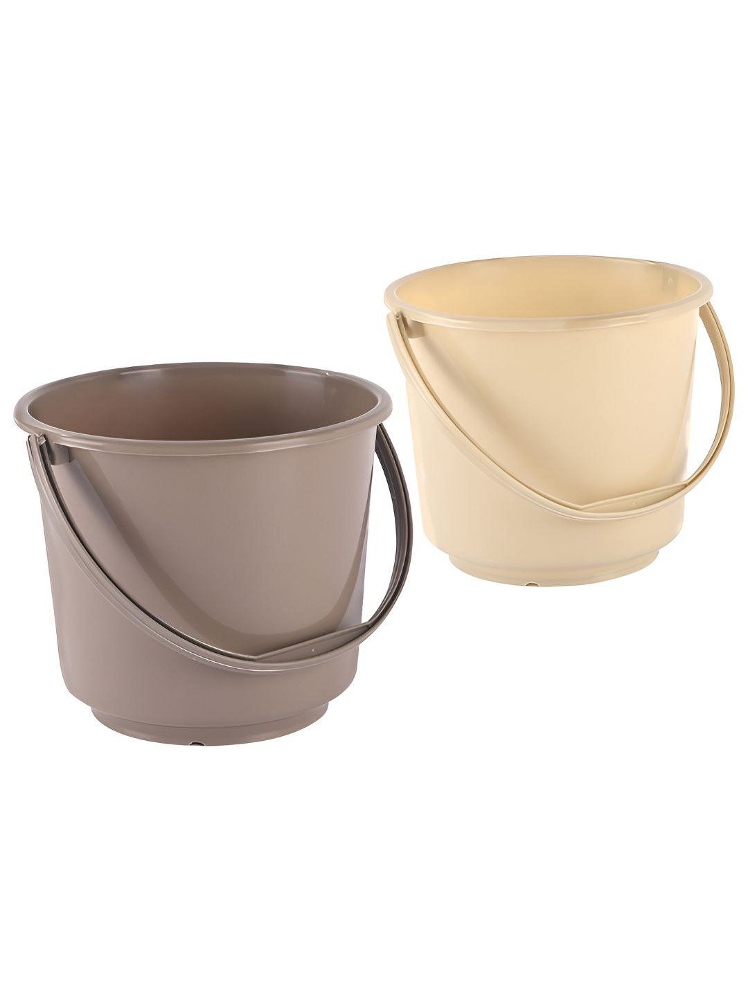 Aura Brown & Beige 2 piece Solid Plastic Bath Accessories Set-image-11