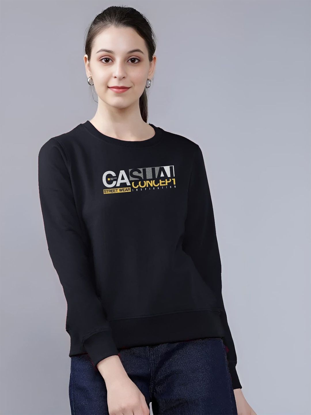 REYA Women Typography Printed Cotton Sweatshirt-picture-44