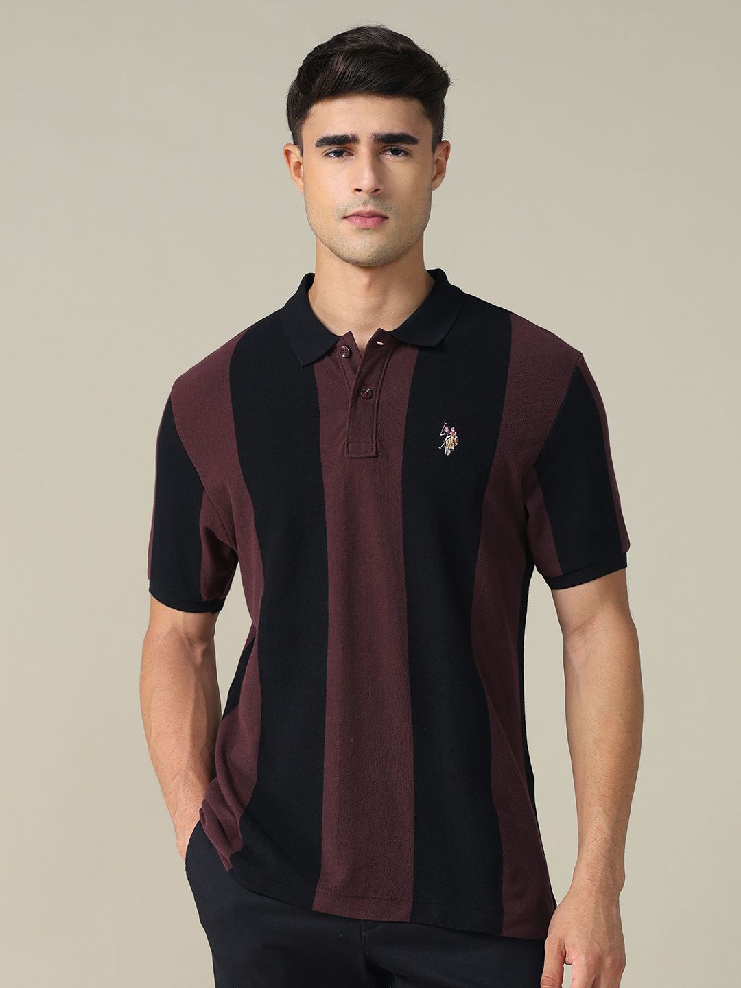 U.S. Polo Assn. Denim Co. Men Striped Polo Collar Cotton Muscle Fit T-shirt-picture-33