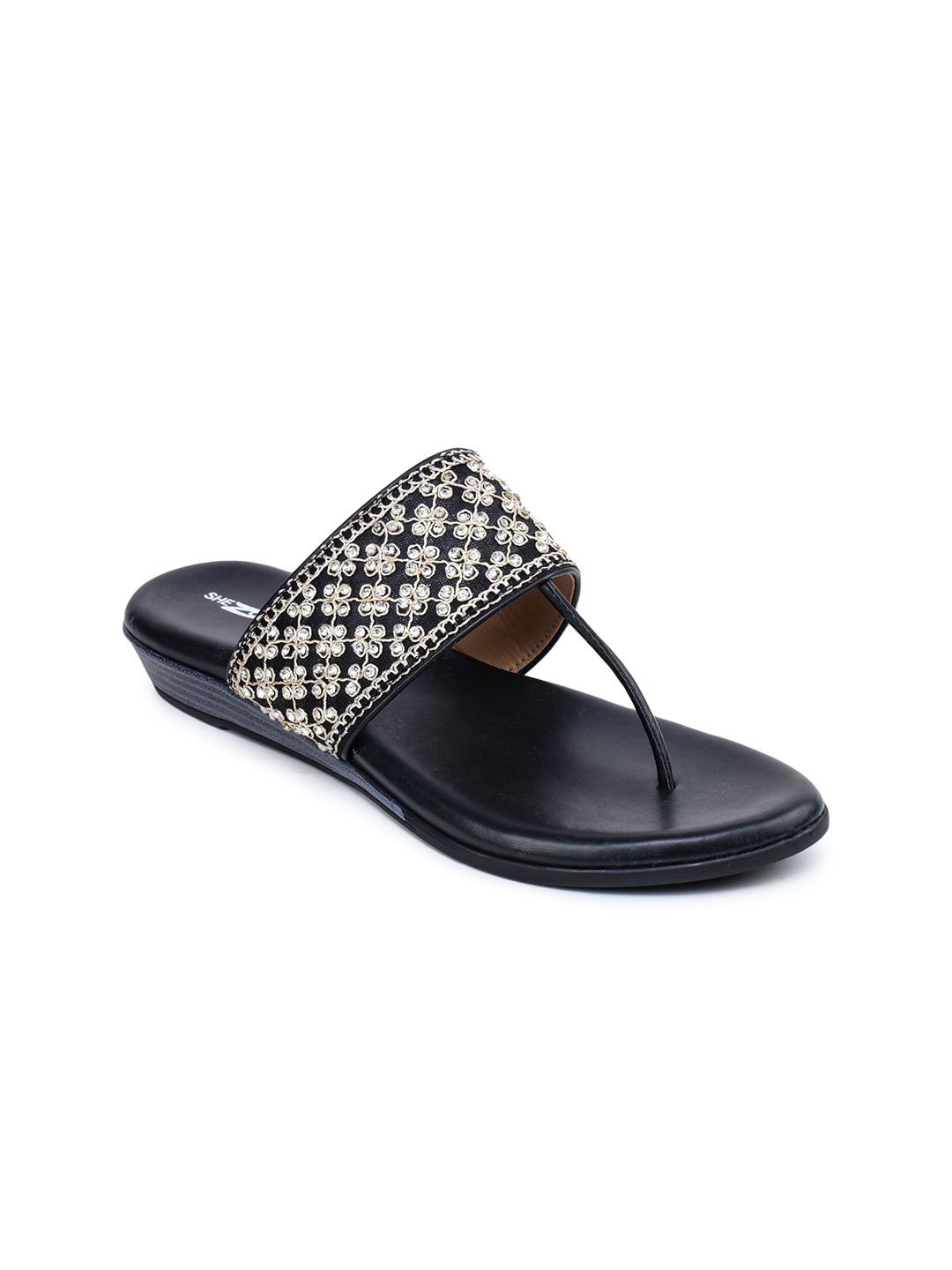 Shezone Women Embellished T-Strap Flats-picture-30