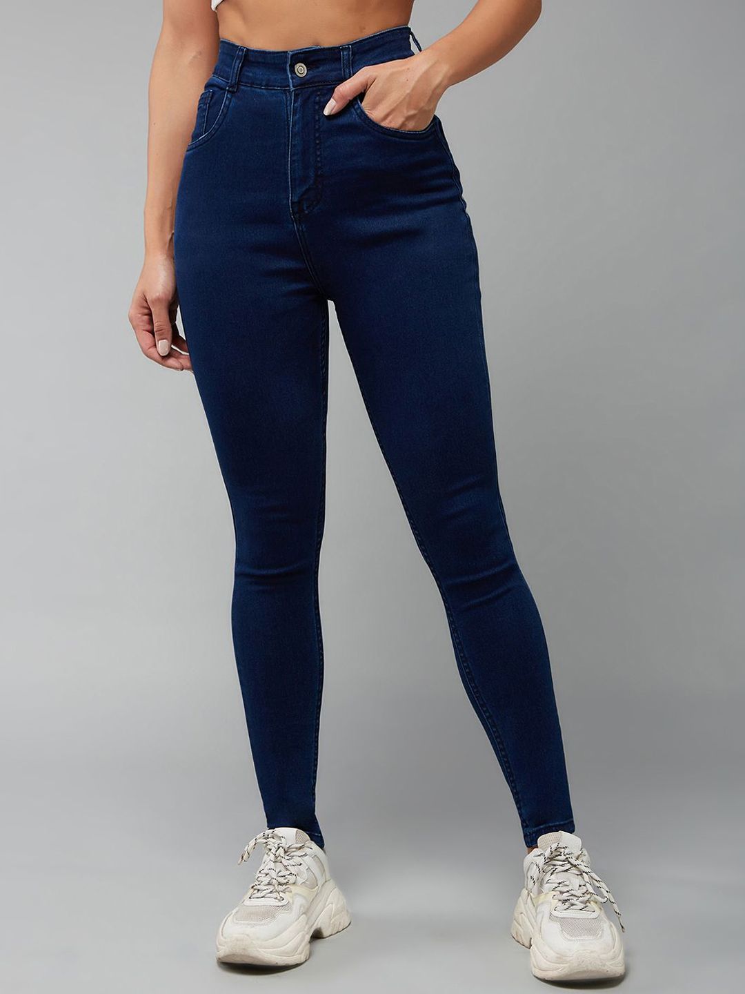 Mast & Harbour Women Skinny Fit High-Rise Stretchable Jeans-picture-42