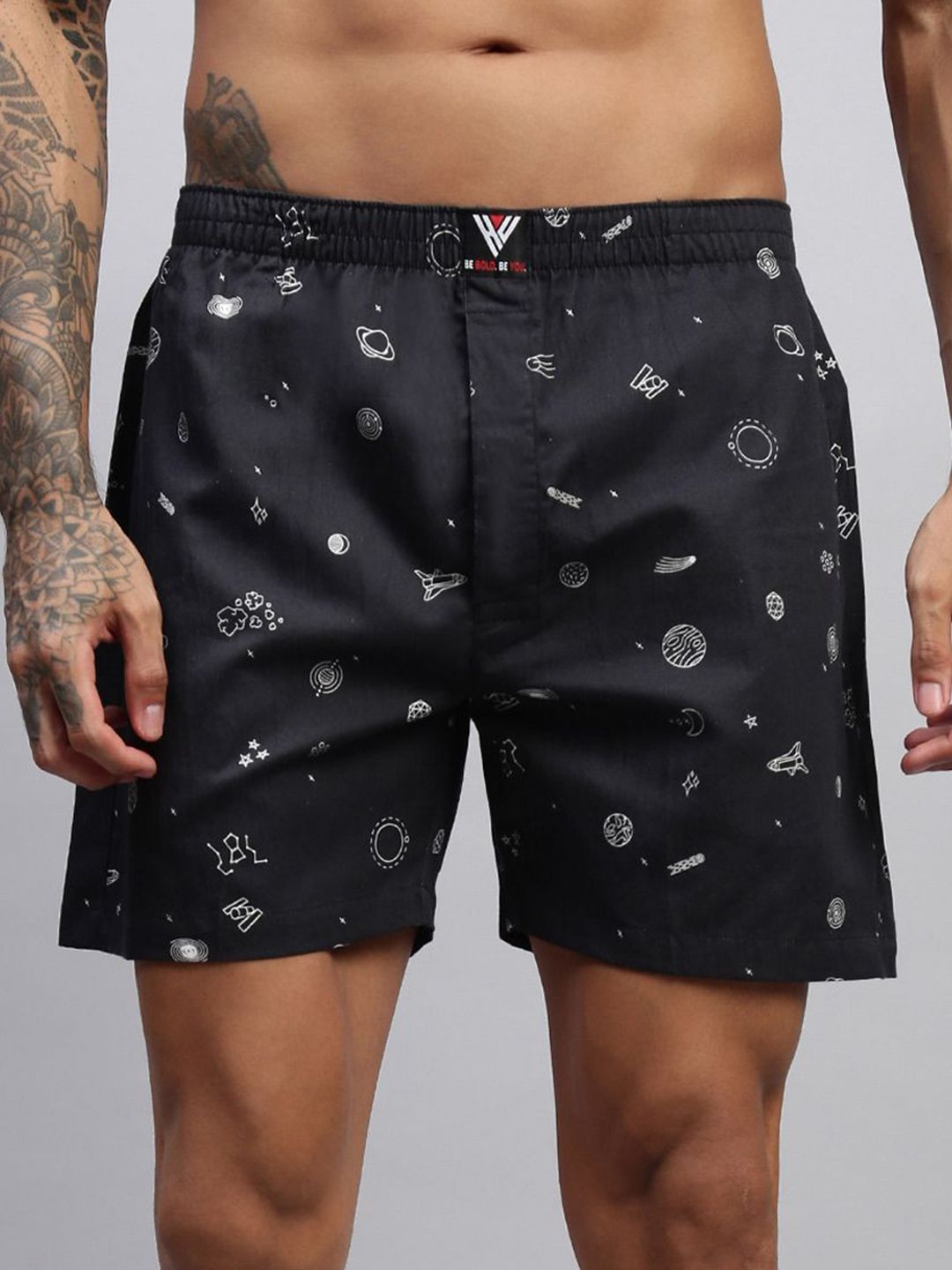 HAYU Men Printed Mid-Rise Shorts-picture-28