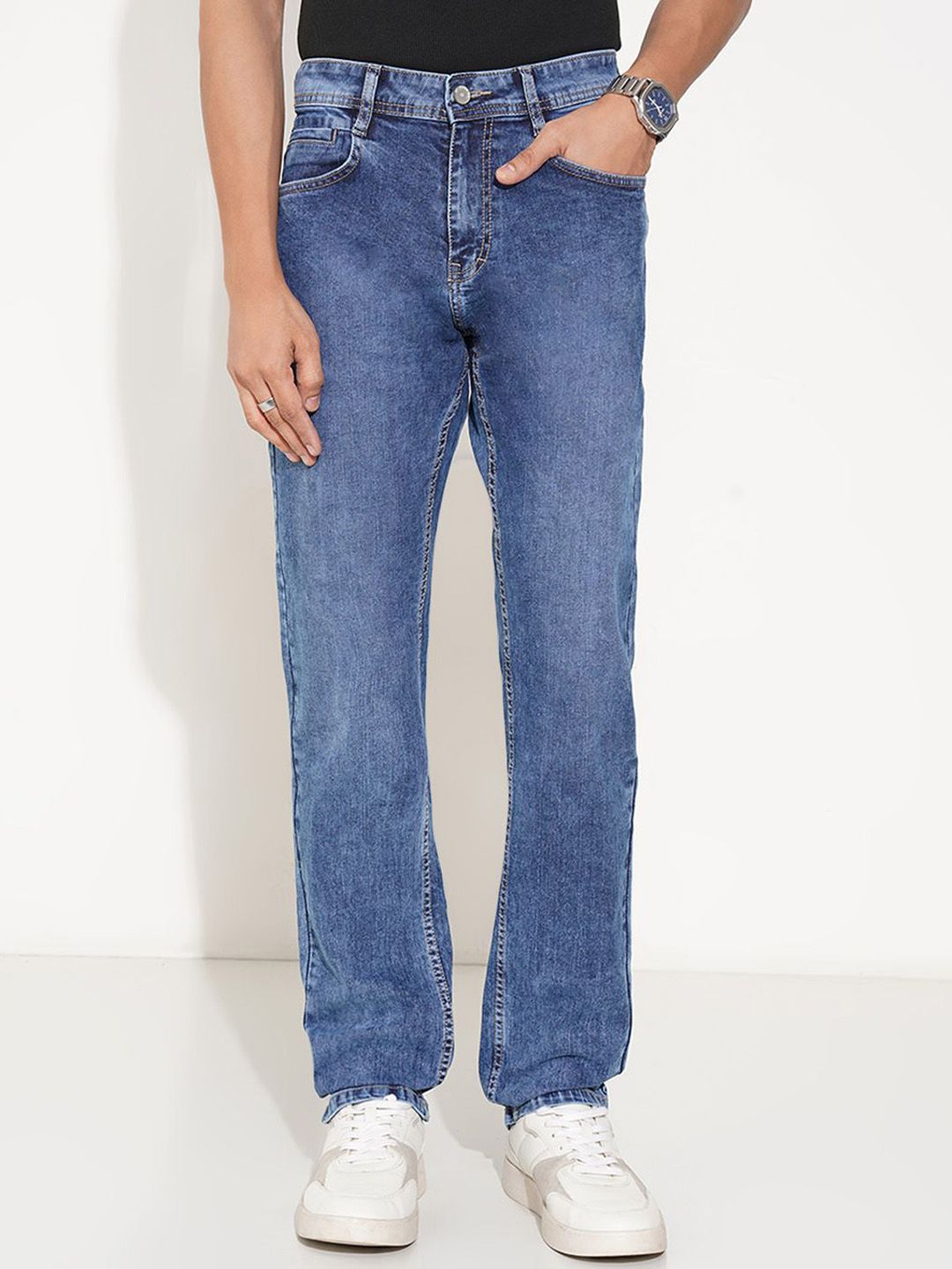 SF JEANS by Pantaloons Men Straight Fit Mid-Rise Light Fade Jeans-picture-18