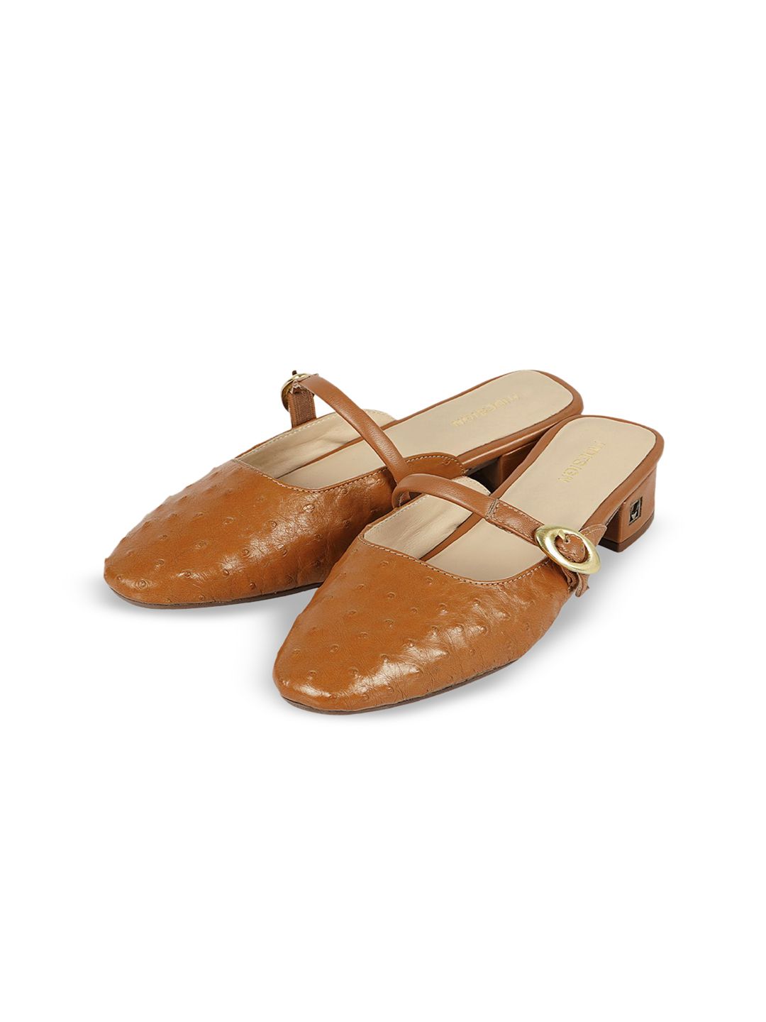 Hidesign Leather Textured Block Heel Mules-image-44