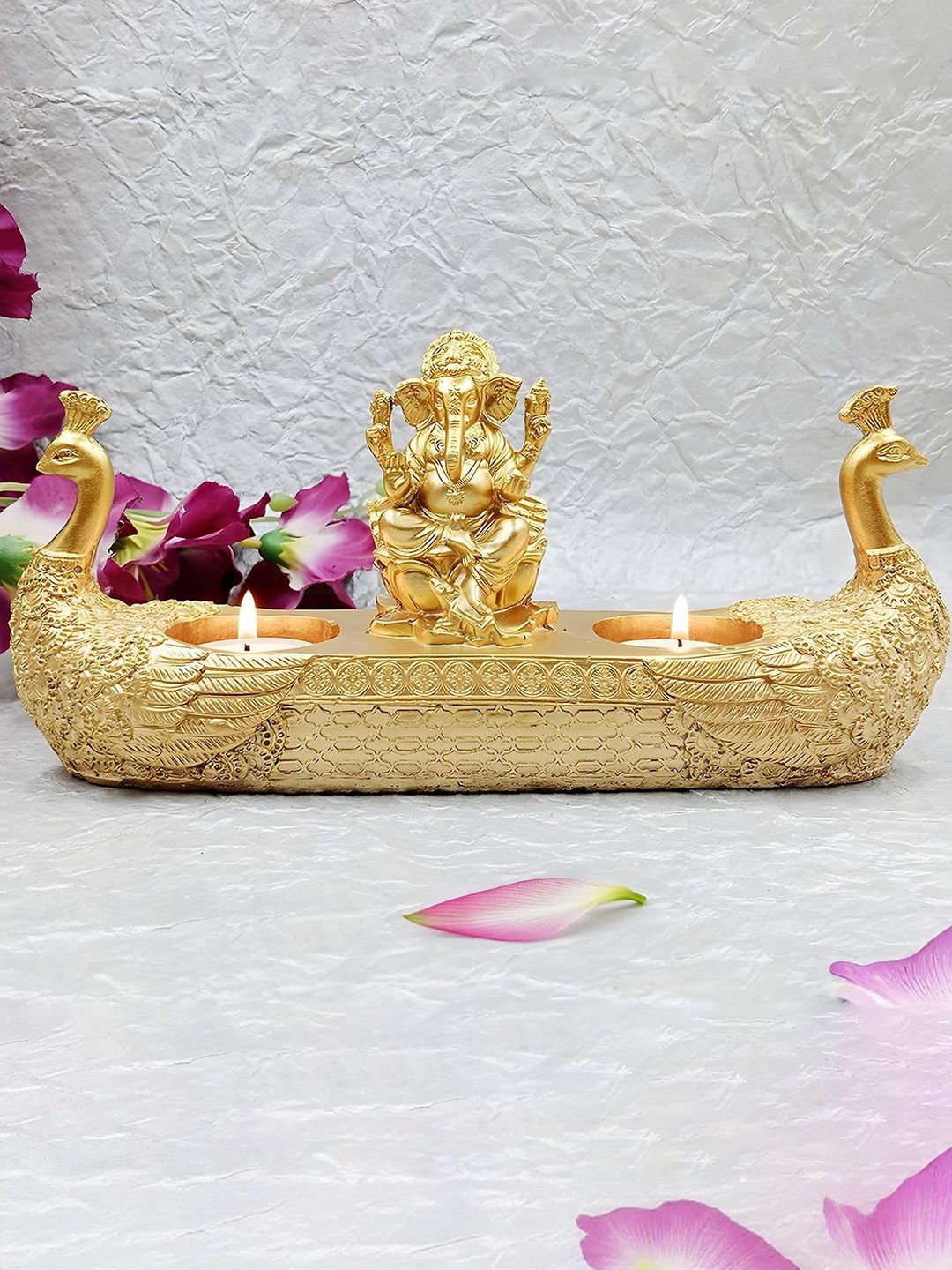 Myntra Elegant Homes Lord Ganesha Gold-Toned Idol Showpiece-image-24