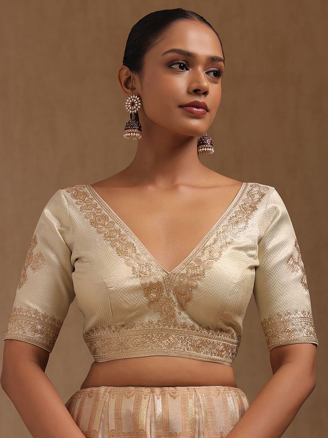 Soch Women Embroidered Padded Saree Blouse-picture-20