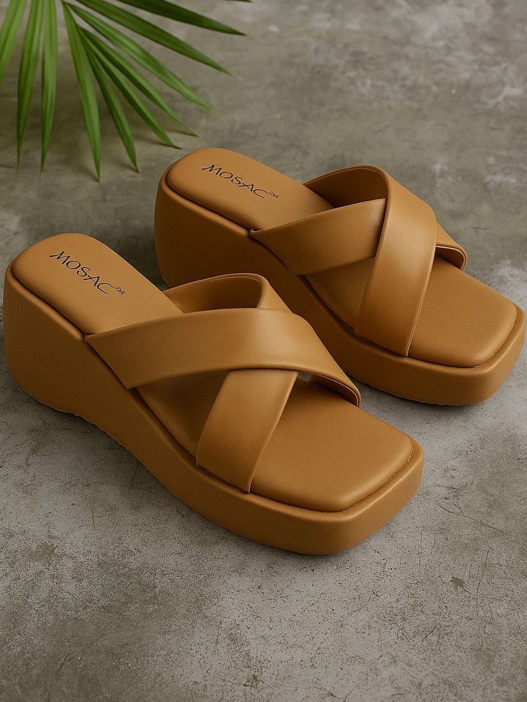 MOSAC Women Beige Solid Synthetic Leather Platform Heels-picture-27