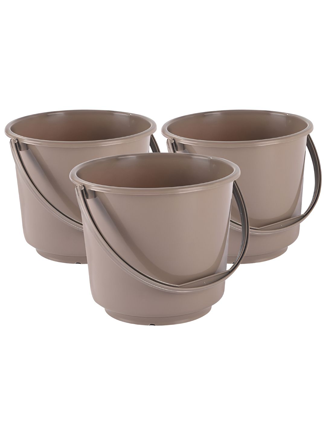 Aura Brown 3 piece Solid Plastic Bath Accessories Set-image-14