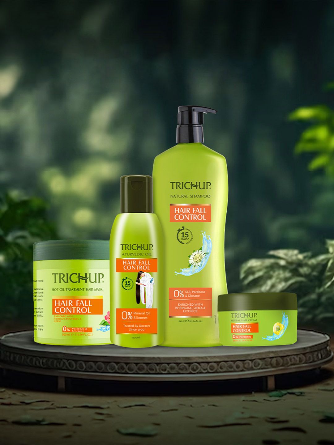 TRICHUP Hair Fall Control Oil & Cream - 200 ml Each & Shampoo - 640 ml-picture-10