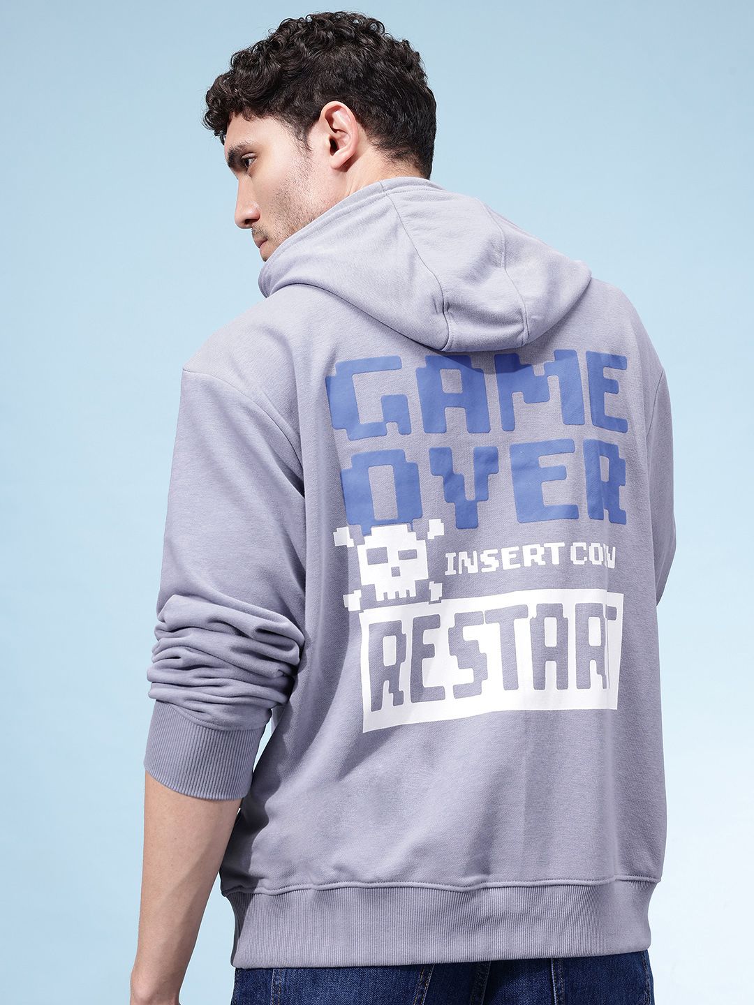 glitchez Typography Printed Relaxed Fit Hooded Sweatshirt-image-33