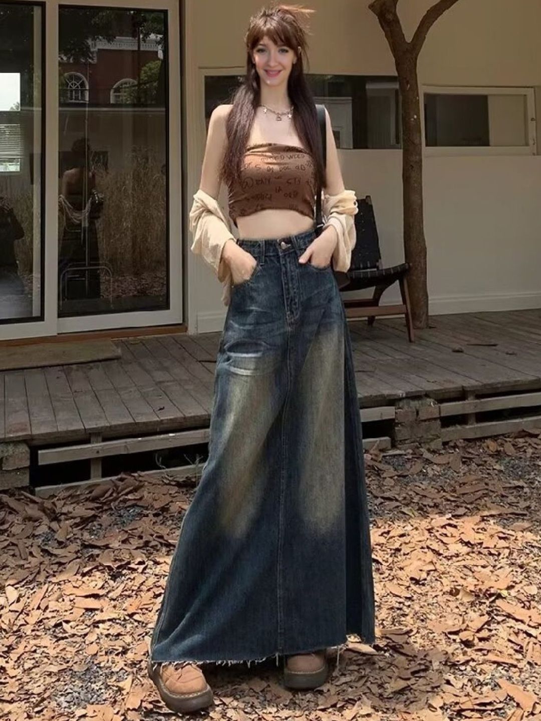 StyleCast Women A-Line Maxi Skirt-image-11