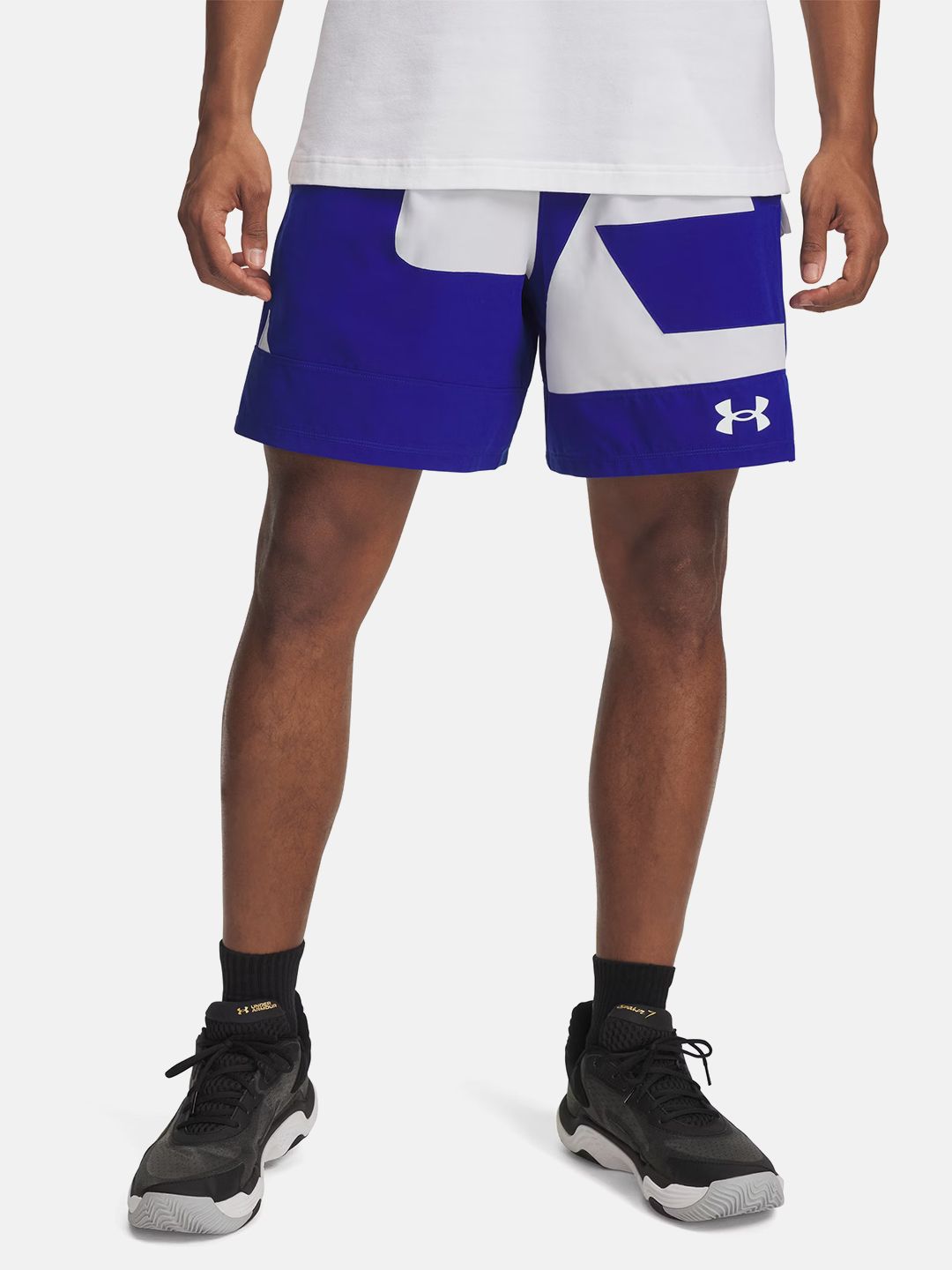 UNDER ARMOUR Men Zone Woven Abstract Patchwork Relaxed Fit Outdoor 7" Sports Shorts-picture-26