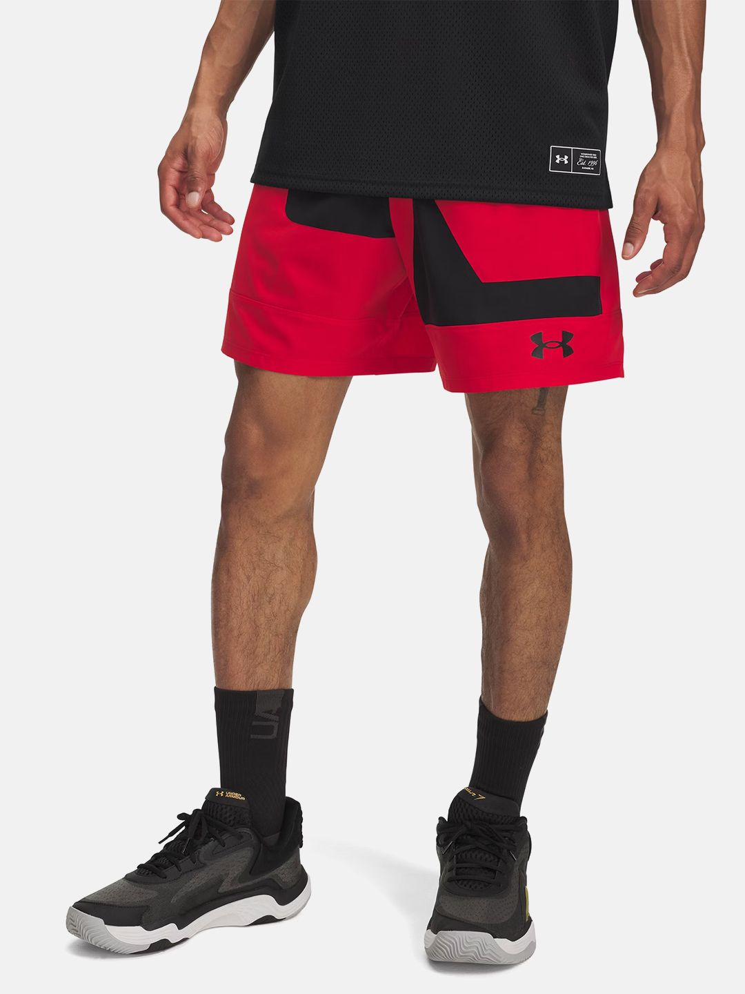 UNDER ARMOUR Men Zone Woven Abstract Patchwork Relaxed Fit Outdoor 7" Sports Shorts-image-28