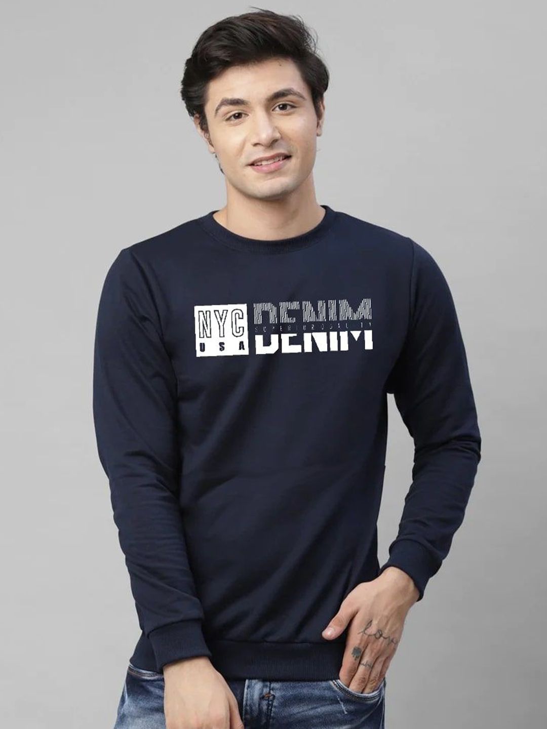 REYA Men Printed Round Neck Cotton Sweatshirt-picture-29