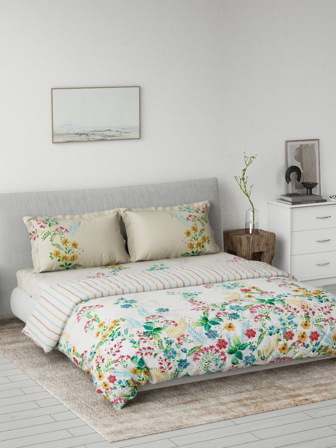 DDecor Red & White Printed Mild Winter Pure Cotton Double King Regular Bedding Set-picture-37