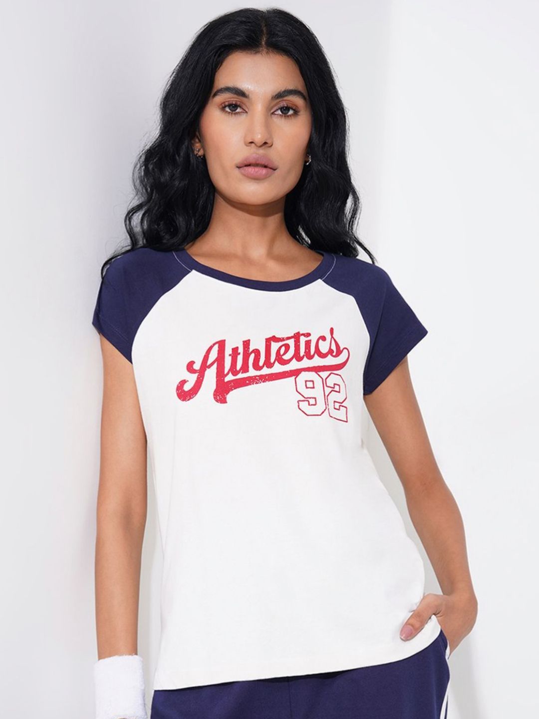 Ajile by Pantaloons Women Typography Printed Round Neck Pure Cotton T-shirt-picture-21