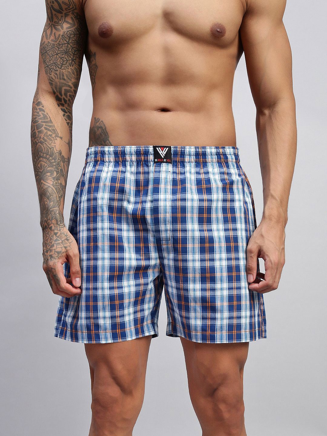 HAYU Men Checked Regular Fit Mid-Rise Technology Lounge Shorts-picture-11