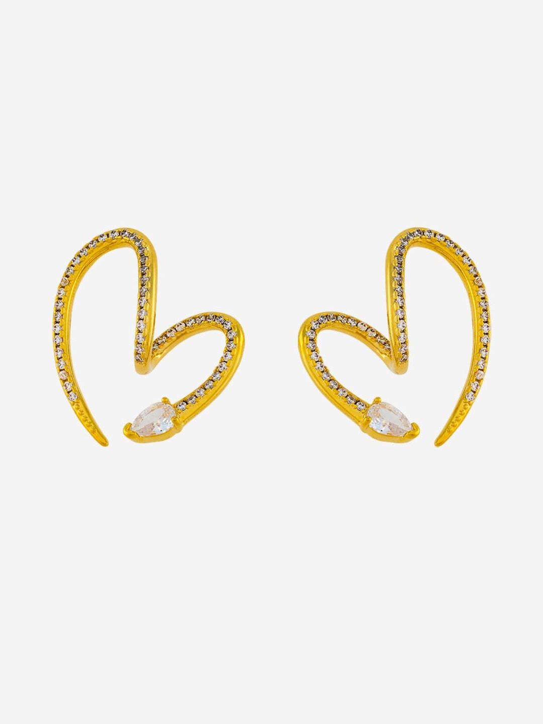 Kushal's Fashion Jewellery Classic Gold-Plated Zircon Studded Studs Earrings-picture-28