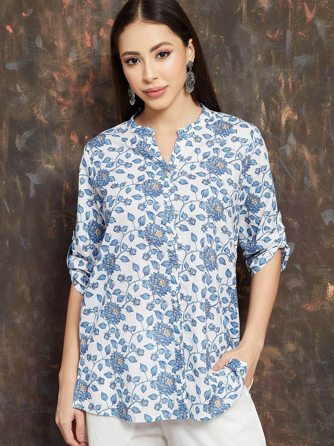 Melange by Lifestyle Mandarin Collar Printed Tunic-picture-22