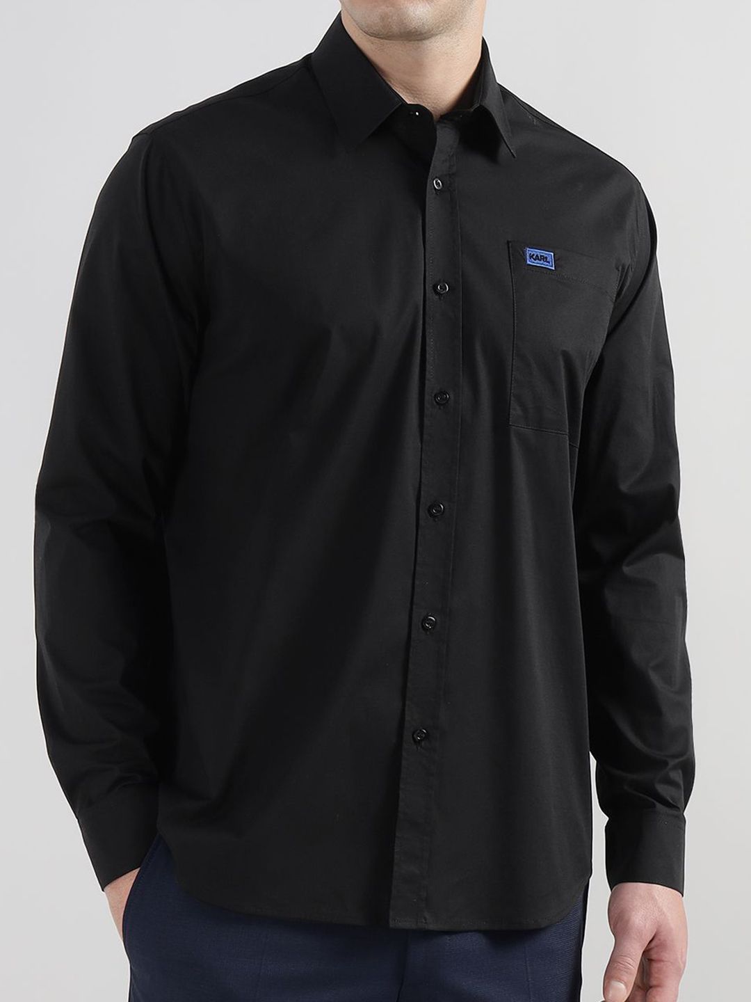Karl Lagerfeld Spread Collar Cotton Casual Shirt-image-16